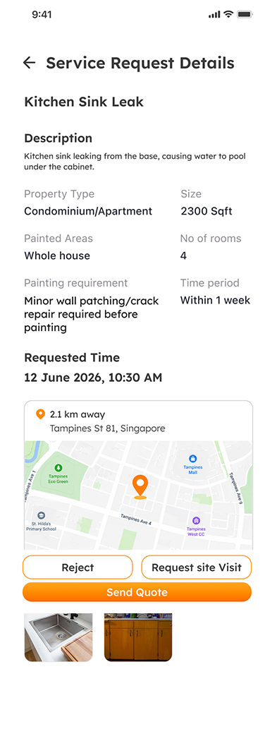 Partner viewing a nearby service request